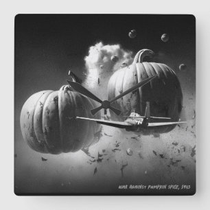War On Pumpkin Spice Square Wall Clock
