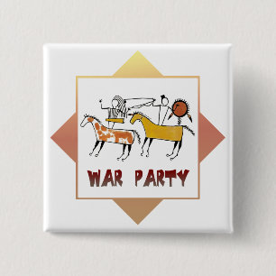 War Party 15 Cm Square Badge