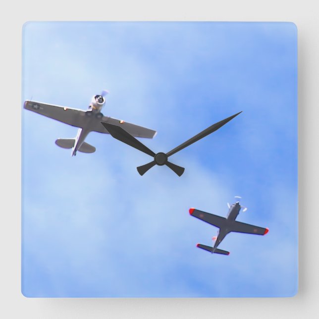 War plane square wall clock (Front)