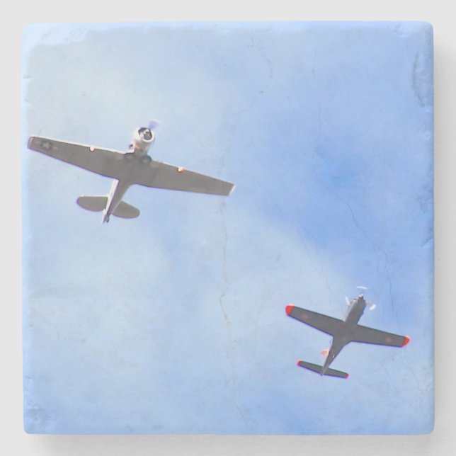 War Plane Stone Coaster (Front)