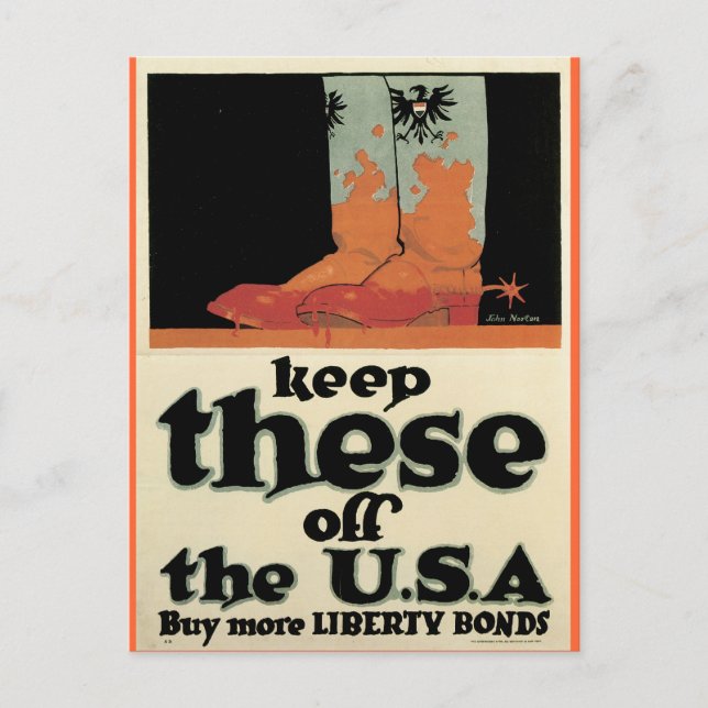War Postcards, Vintage Liberty Bonds poster Postcard (Front)