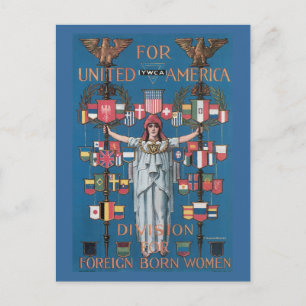 War Postcards, Vintage USA - Immigration of women Postcard