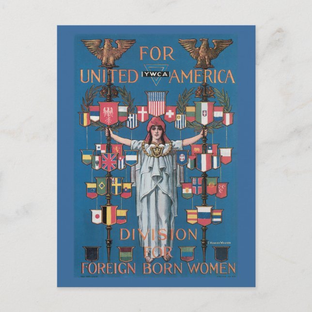 War Postcards, Vintage USA - Immigration of women Postcard (Front)