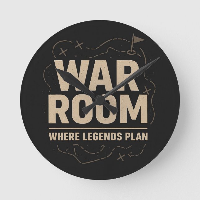 War Room Mindset — Focus, Strategy & Discipline Round Clock (Front)