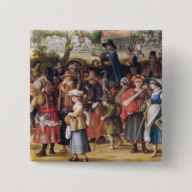 War Scene 15 Cm Square Badge (Front)