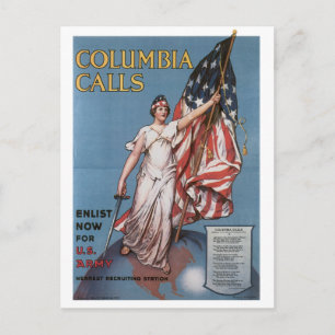 War Time Postcards, U.S. Army Vintage poster Postcard