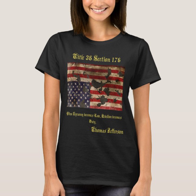 War Torn American Flag Distressed Upside Down T-Shirt (Front)