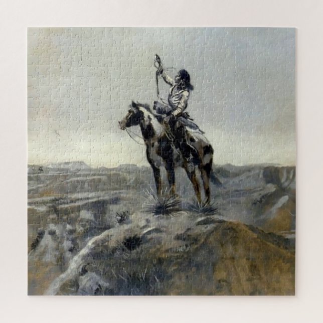 “War” Western Painting by Charles M Russell Jigsaw Puzzle (Vertical)