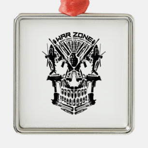 War Zone Skull Metal Tree Decoration