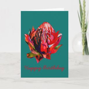 Waratah Australian native flower watercolor Card