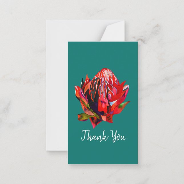Waratah Australian native flower watercolor Card (Front)