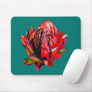 Waratah Australian native flower watercolor Mouse Pad