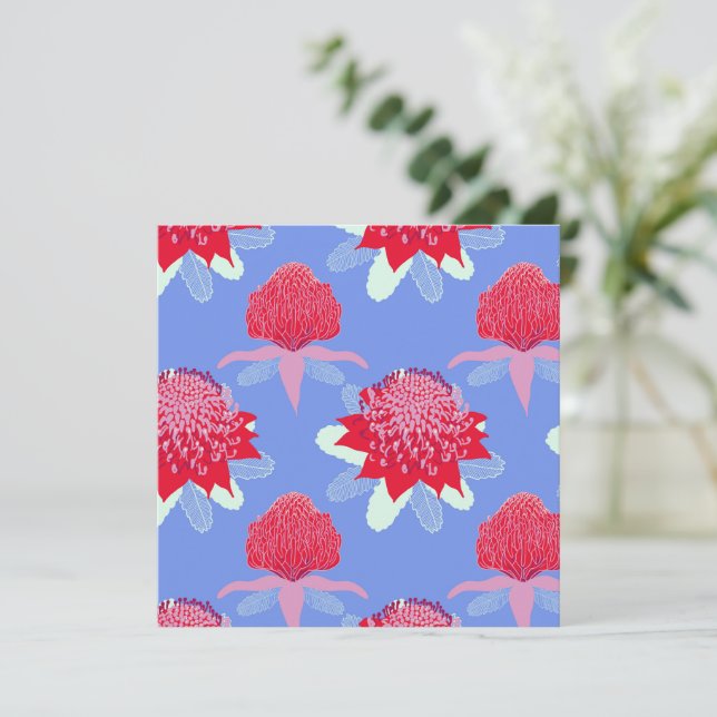 Waratah Card (Standing Front)