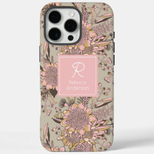 Waratah & Gumnut Eucalyptus Pattern - Vintage Pink iPhone 16 Pro Max Case