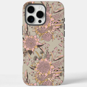 Waratah & Gumnut Eucalyptus - Vintage Pink iPhone 16 Pro Max Case