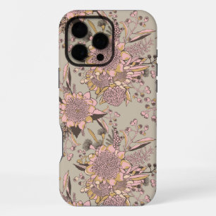 Waratah & Gumnut Eucalyptus - Vintage Pink iPhone 16 Pro Max Case