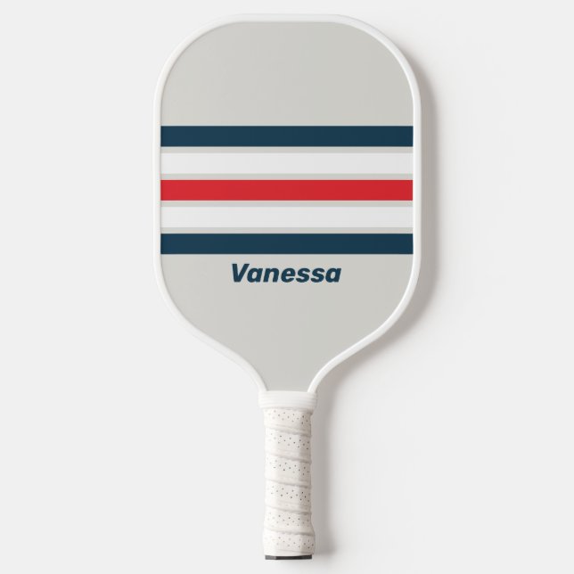 Warbird Across Striping with Name Pickleball Paddle (Front)