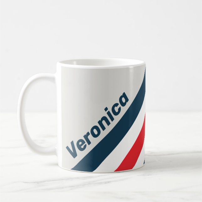 Warbird Stripes with Name Coffee Mug (Left)