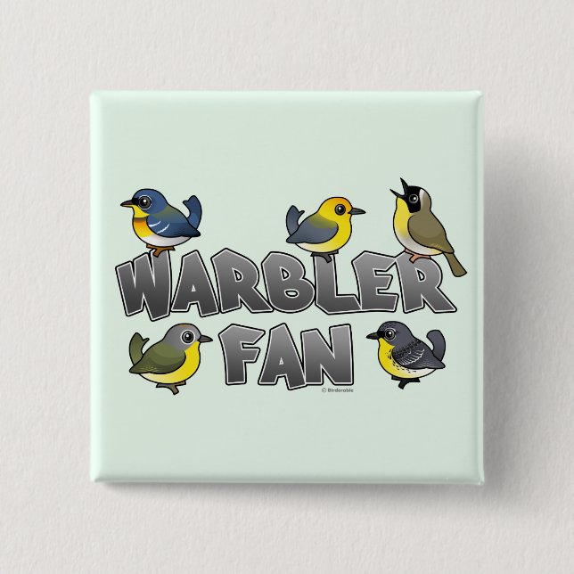 Warbler Fan 15 Cm Square Badge (Front)