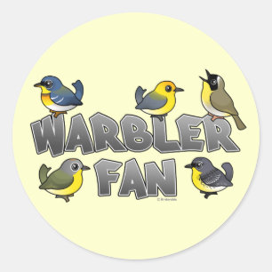 Warbler Fan Classic Round Sticker