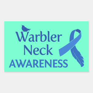Warbler Neck Awareness Rectangular Sticker