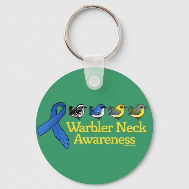 Warbler Neck Awareness Ribbon Key Ring (Front)