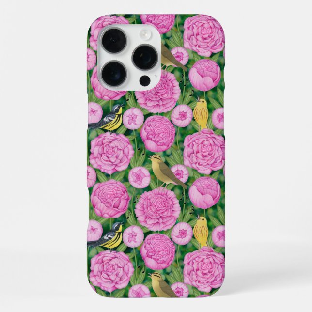 warblers and peonies Tote Bag iPhone Case (Back)