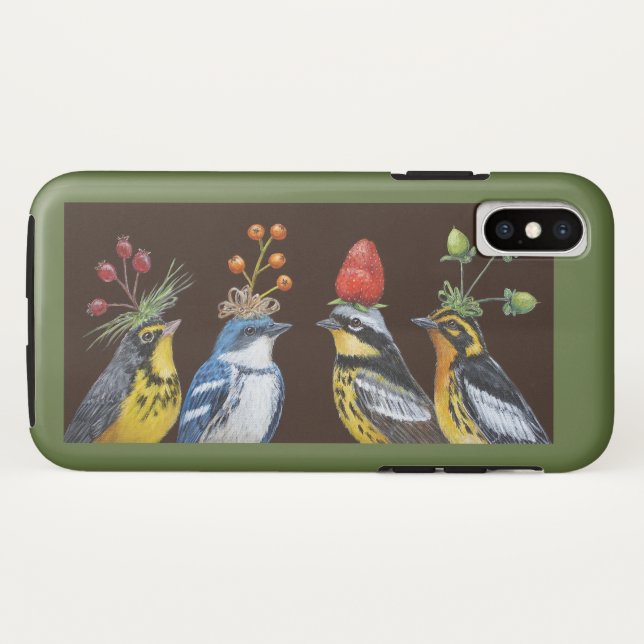 Warblers on Berry Hat Night iPhone case (Back (Horizontal))