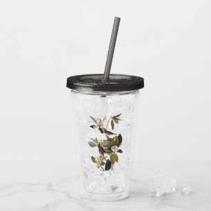 Warbling Flycatcher Kingbirds Vintage Audubon art Acrylic Tumbler
