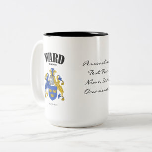 Ward Family Crest, Translation & Meaning Two-Tone Coffee Mug