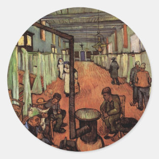 Ward in the Hospital in Arles by Vincent van Gogh Classic Round Sticker