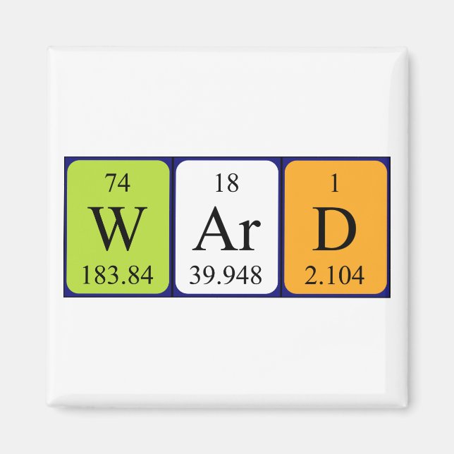 Ward periodic table name magnet (Front)