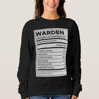 Warden Nutrition Information Sweatshirt