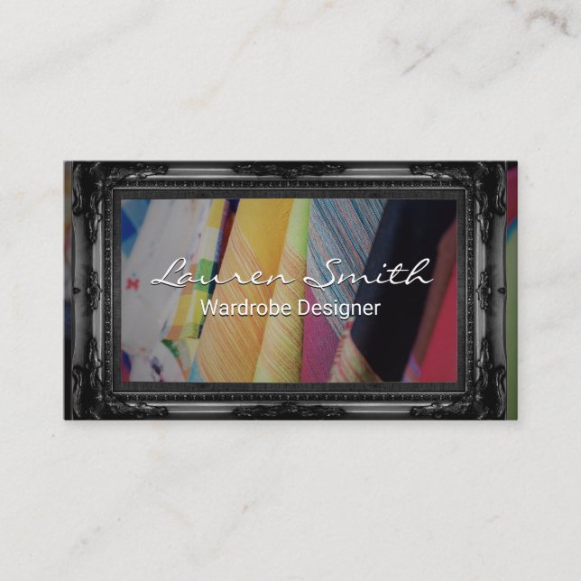 Wardrobes | Black Fancy Frame Business Card (Front)
