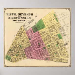 Wards 5, 7-8 of Pittsburgh, Pennsyvania Poster