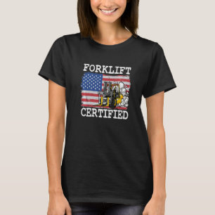 Warehouse American Flag Forklift Operator Forklift T-Shirt
