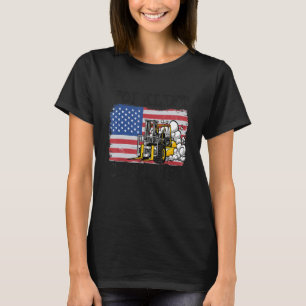 Warehouse American Flag Forklift Operator Forklift T-Shirt