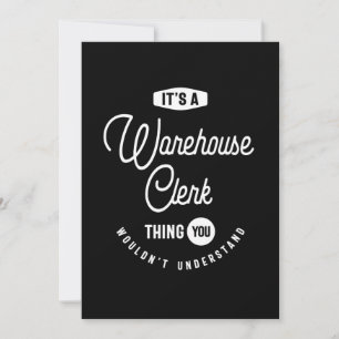 Warehouse Clerk Job Title Gift Thank You Card