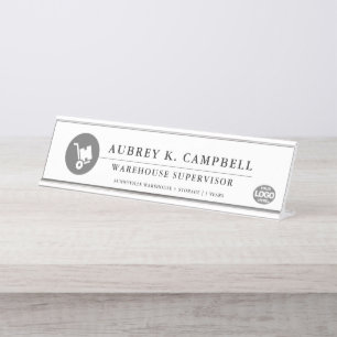 Warehouse Management Minimal Desk Name Plate