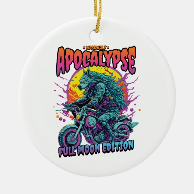 Warewolf apocalypse ceramic ornament (Front)