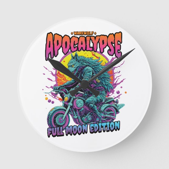 Warewolf apocalypse round clock (Front)