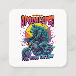 Warewolf apocalypse square business card