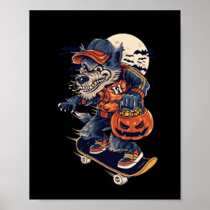 warewolf in halloweeen poster