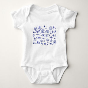 Warli Art Indian Tribal Illustration Baby Bodysuit