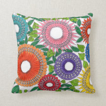 Warli flower patterned pillows