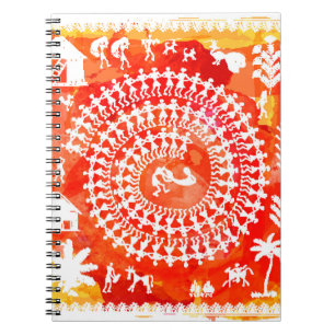 Warli painting - hand drawn traditional the ancien notebook