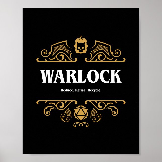 Warlock Class Tabletop RPG Gaming Poster (Front)