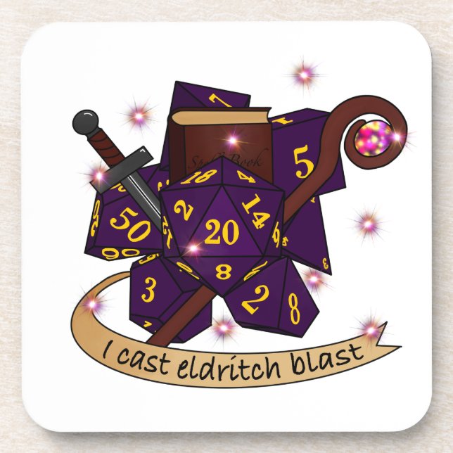 Warlock Dice Design Coaster (Front)