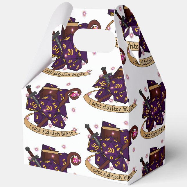 Warlock Dice Design Favour Box (Back)