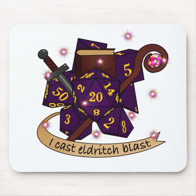 Warlock Dice Design Mouse Pad (Front)